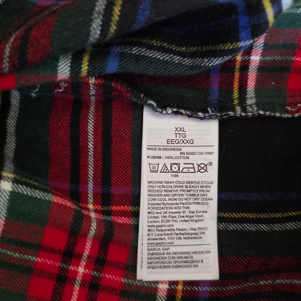 GAP Women's Size XXL Multicolor Flannel Plaid 2-Piece Pajama Short Set Holiday - Picture 6 of 6